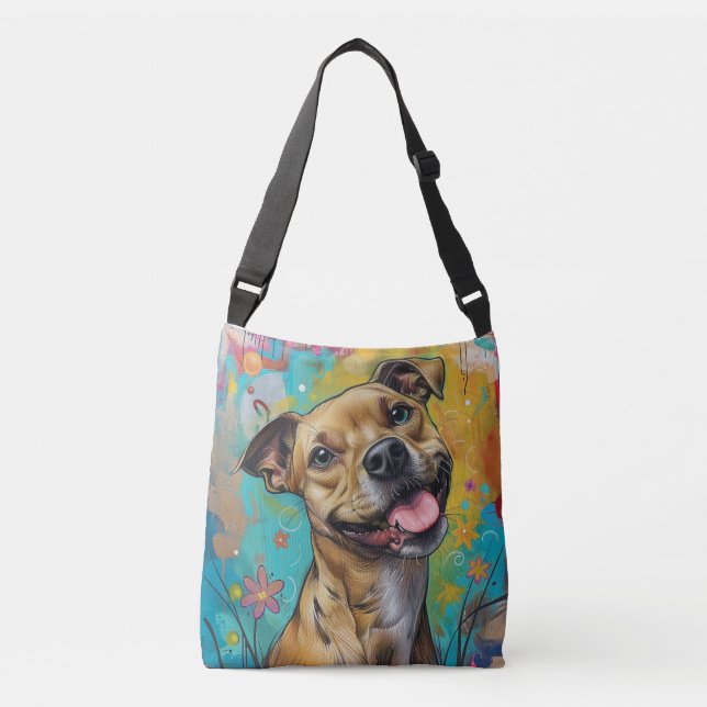  Ollie the Optimist Pitt Bull Crossbody Bag (Front)