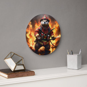 Ollie The Otter Fire Fighter,  Large Clock