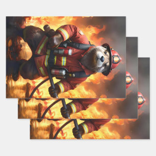 Ollie The Otter Fire Fighter,  Wrapping Paper Sheet
