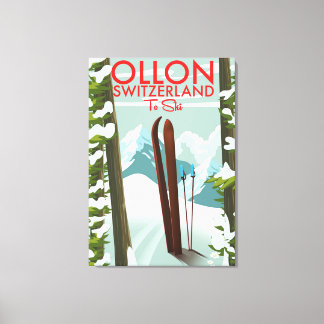 Ollon Switzerland Ski Canvas Print