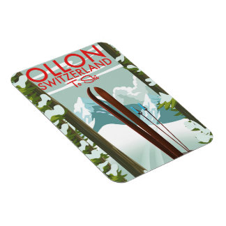 Ollon Switzerland Ski Magnet