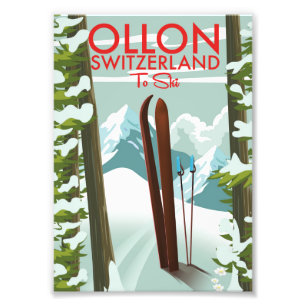 Ollon Switzerland Ski Photo Print