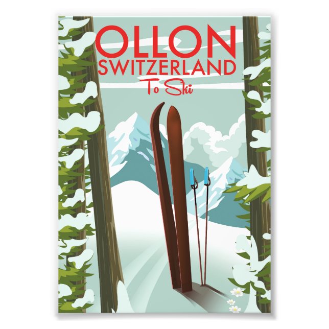 Ollon Switzerland Ski  Photo Print (Front)