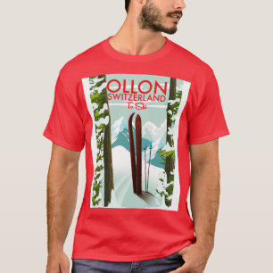 Ollon Switzerland Ski poster T-Shirt