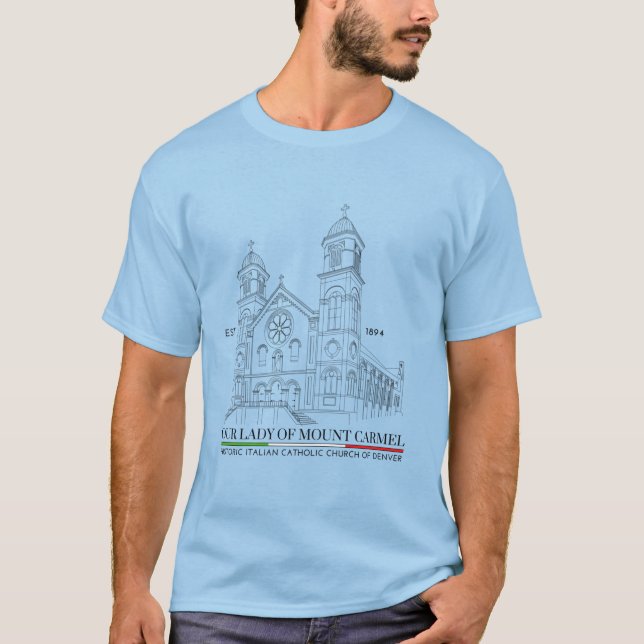 OLMC Line Logo Men's T-Shirt Light Blue (Front)