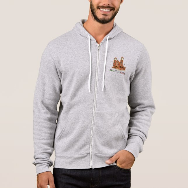 OLMC Logo (front) Men's Full-Zip Hoodie Grey (Front)
