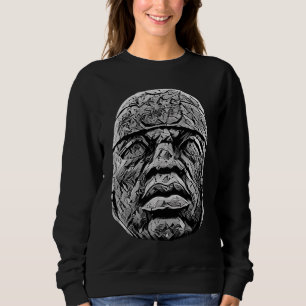 Olmec Colossal Head Olmec Statue Mexico Olmec Head Sweatshirt