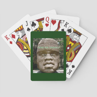 Olmec head playing cards