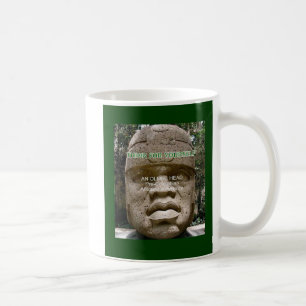 Olmec head playing cards coffee mug