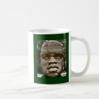 Olmec head playing cards coffee mug