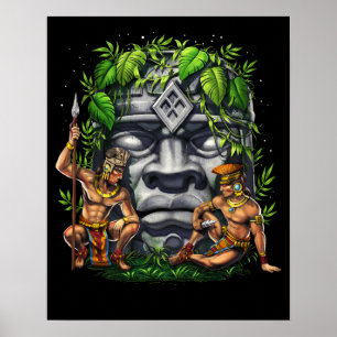Olmec Head Warriors Poster