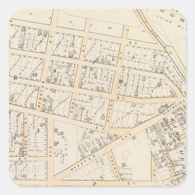 Olneyville Providence Rhode Island Square Sticker (Front)