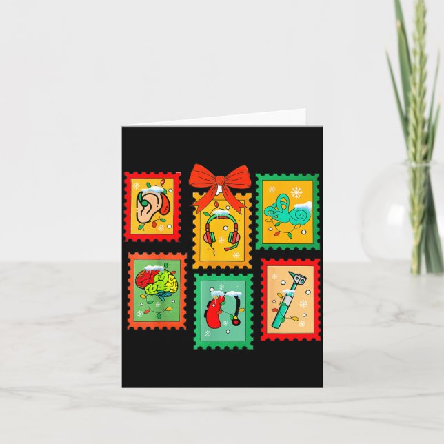 Ology Ologist Xmas Vibes Merry Christmas Stamps  Card (Front)