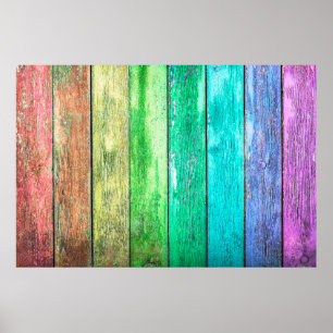 ?olorful wooden background texture. Multicolored p Poster