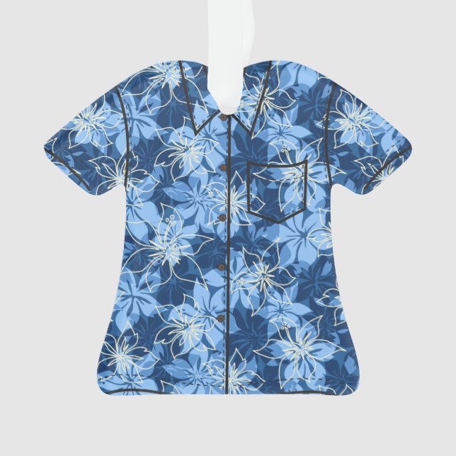 Olowalu Hibiscus Hawaiian Camo Aloha Shirt Ornament (Front)