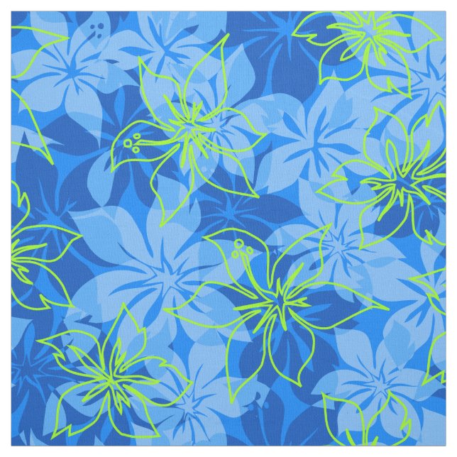 Olowalu Hibiscus Hawaiian Camo Aloha Shirt Print Fabric (Swatch)