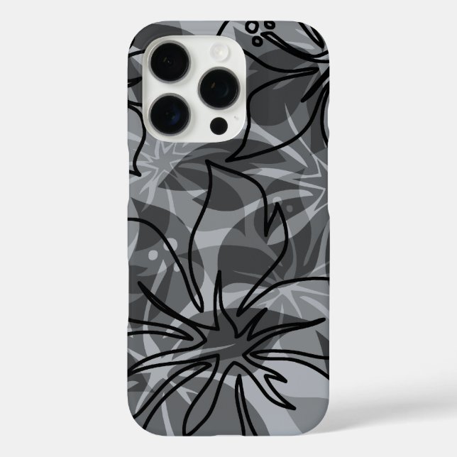 Olowalu Hibiscus Hawaiian Camo Grey Case-Mate iPhone Case (Back)