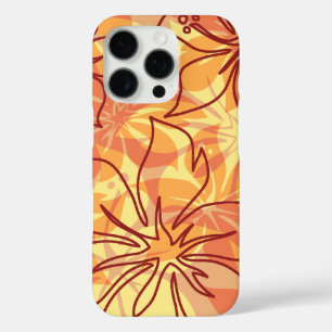 Olowalu Hibiscus Hawaiian Camo Papaya iPhone 16 Pro Case