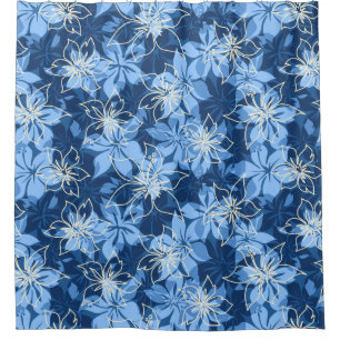 Olowalu Hibiscus Hawaiian Camo Shower Curtain
