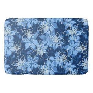 Olowalu Hibiscus Hawaiian Camo Tropical Bath Mat