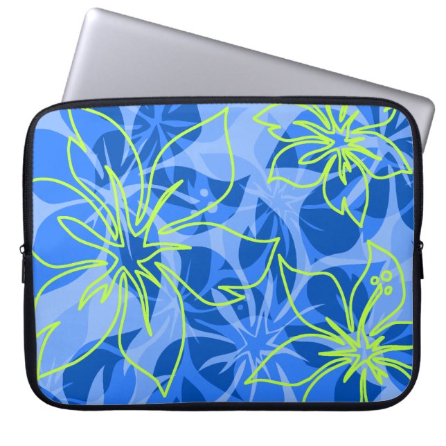 Olowalu Hibiscus Hawaiian Neoprene Wetsuit Laptop Sleeve (Front)