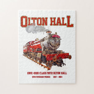 Olton Hall Vintage Steam Train English Locomotive Jigsaw Puzzle