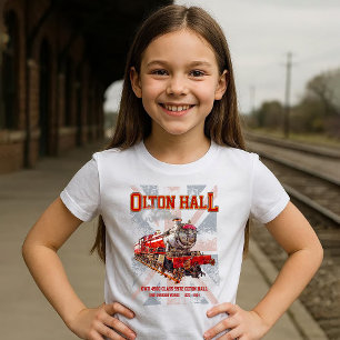Olton Hall Vintage Steam Train English Locomotive T-Shirt