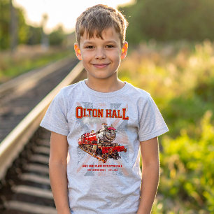 Olton Hall Vintage Steam Train English Locomotive  T-Shirt