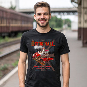 Olton Hall Vintage Steam Train English Locomotive T-Shirt