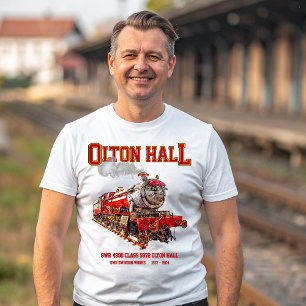 Olton Hall Vintage Steam Train English Locomotive T-Shirt