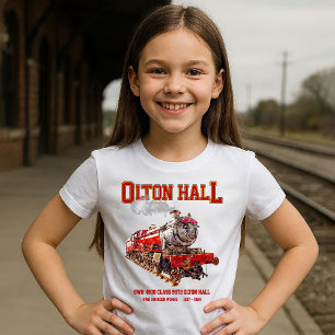 Olton Hall Vintage Steam Train English Locomotive T-Shirt