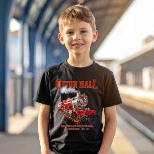 Olton Hall Vintage Steam Train English Locomotive  T-Shirt