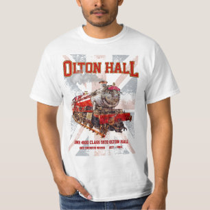 Olton Hall Vintage Steam Train English Locomotive  T-Shirt