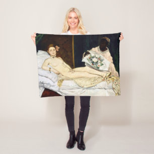 Olympia, Edouard Manet, 1863 Fleece Blanket