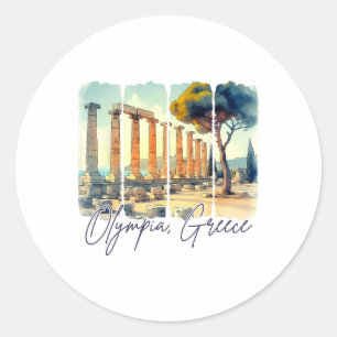 Olympia Greece Travel Meet Me In Greece Olympia So Classic Round Sticker