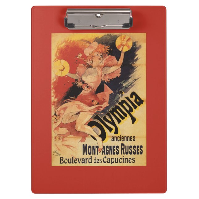 Olympia Nightclub Girl Crashing Cymbals Clipboard (Front)