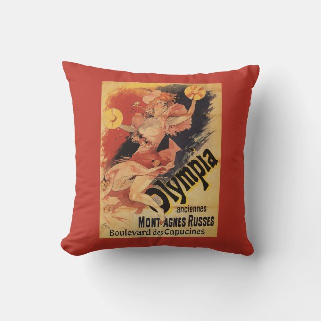 Olympia Nightclub Girl Crashing Cymbals Cushion (Front)