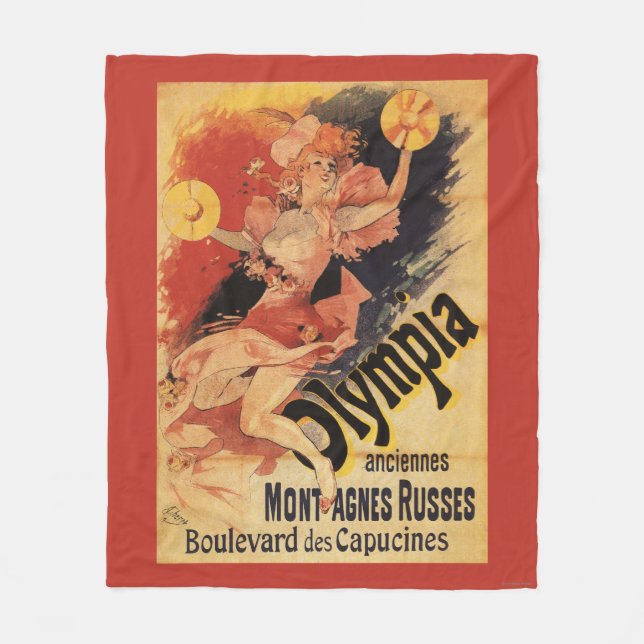 Olympia Nightclub Girl Crashing Cymbals Fleece Blanket (Front)