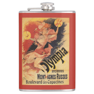 Olympia Nightclub Girl Crashing Cymbals Hip Flask