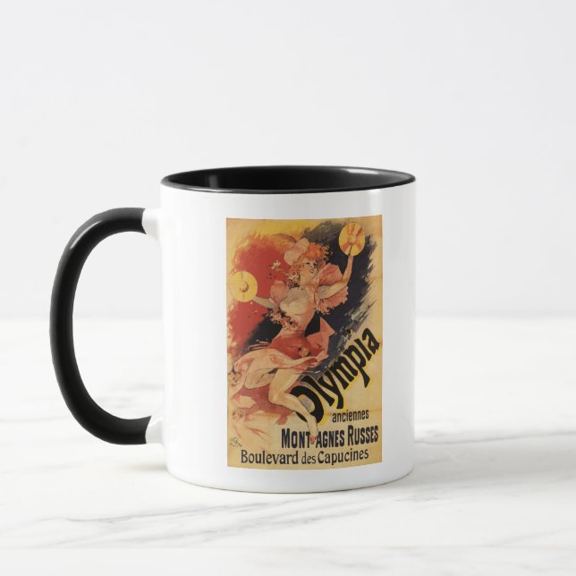 Olympia Nightclub Girl Crashing Cymbals Mug (Left)