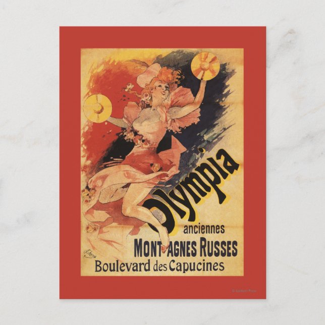 Olympia Nightclub Girl Crashing Cymbals Postcard (Front)
