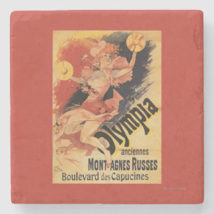 Olympia Nightclub Girl Crashing Cymbals Stone Coaster