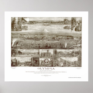 Olympia, WA Panoramic Map - 1903 Poster