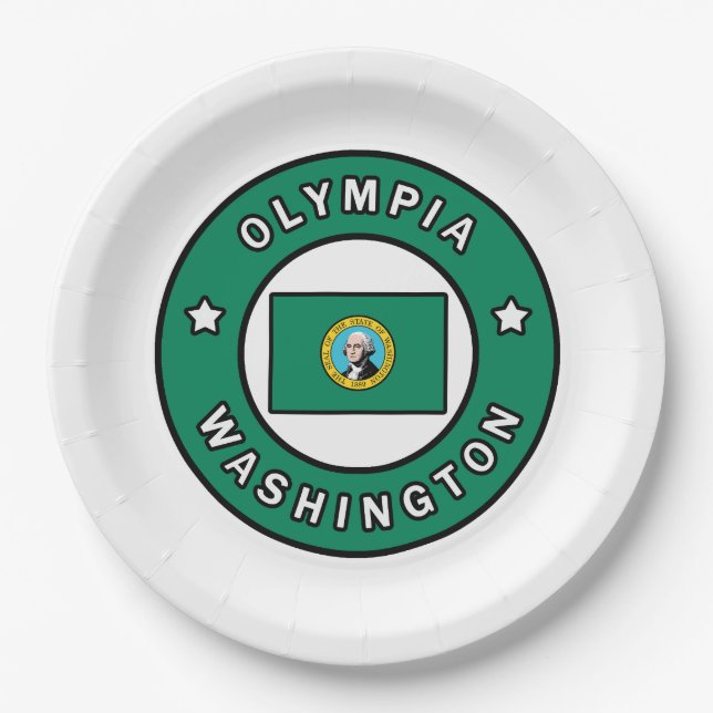 Olympia Washington Paper Plate (Front)