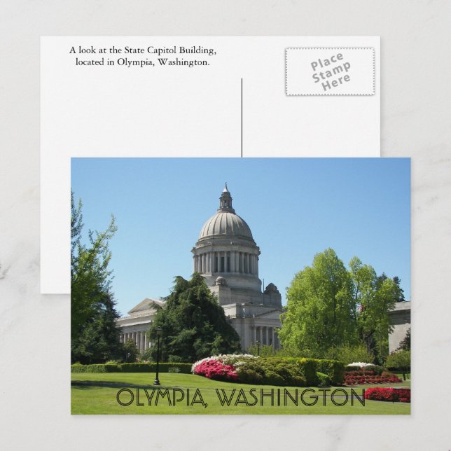 Olympia, Washington State Capitol Travel Photo Postcard (Front/Back)
