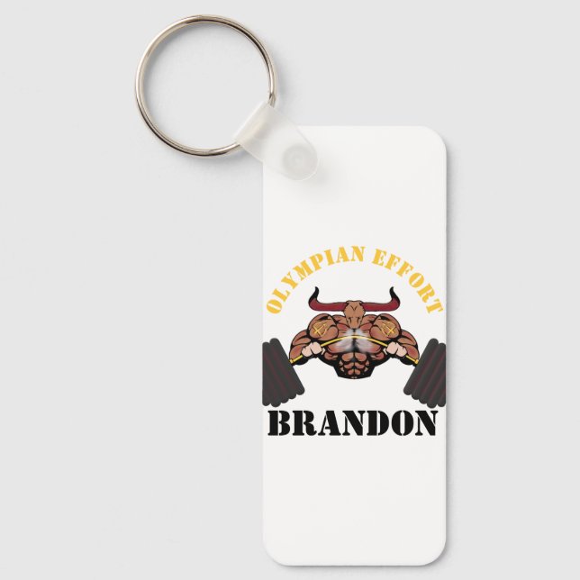 "Olympian Effort" personalize your Keychain (Front)