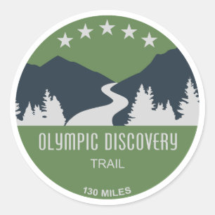 Olympic Discovery Trail Washington State Classic Round Sticker