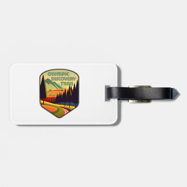 Olympic Discovery Trail Washington State Colours Luggage Tag (Back Horizontal)