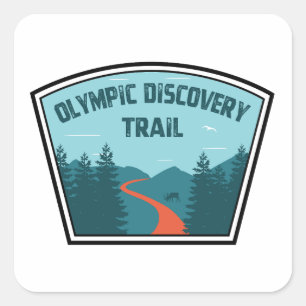 Olympic Discovery Trail Washington State Square Sticker