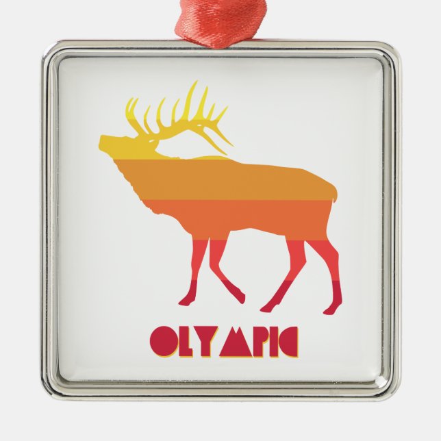 Olympic Elk Metal Tree Decoration (Front)